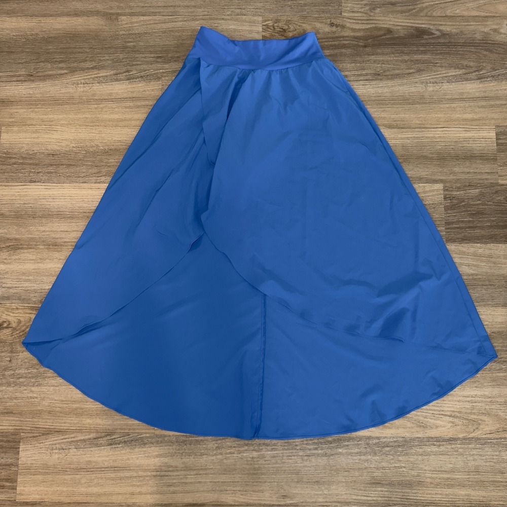 Halara Blue High Waisted High Low Wrap Skirt Small Regular Activewear Flowy